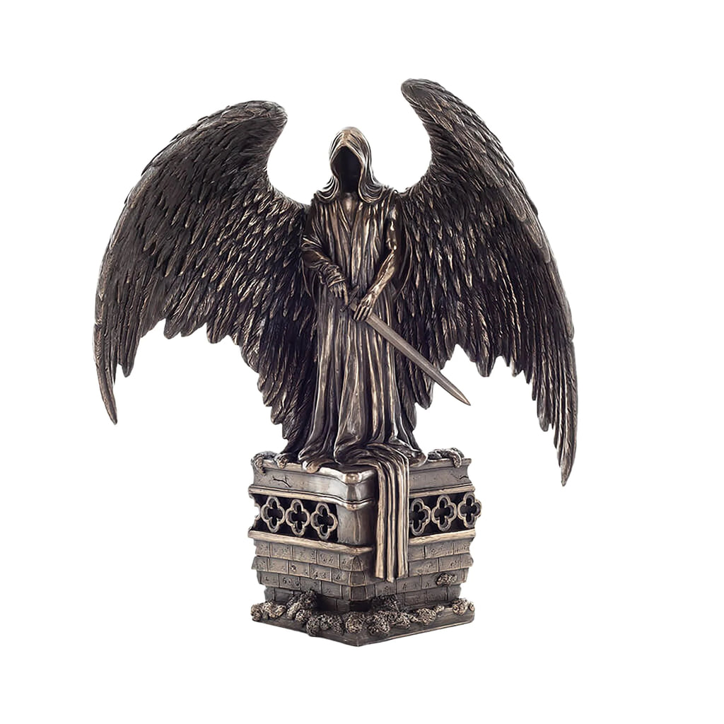 Dark Angel of Death – Bronze-Finish Resin Statue – 28 × 32.5 cm – view 1
