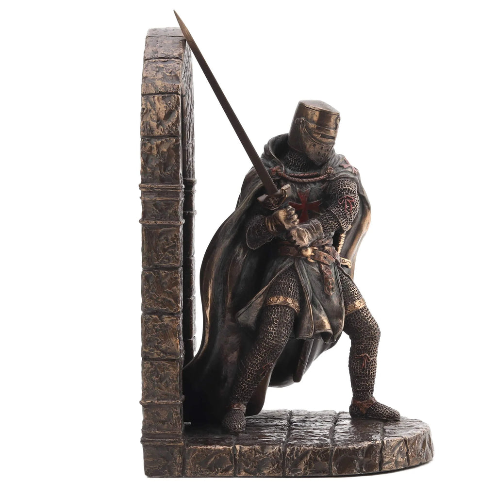 Knights Templar Warrior – Bronze-Finish Resin Statue – 19 cm – view 2