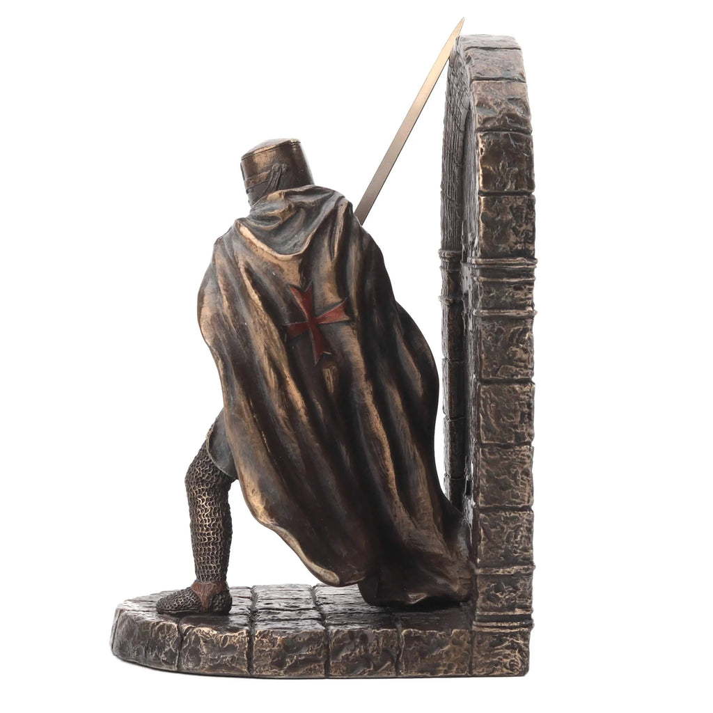 Knights Templar Warrior – Bronze-Finish Resin Statue – 19 cm – view 3