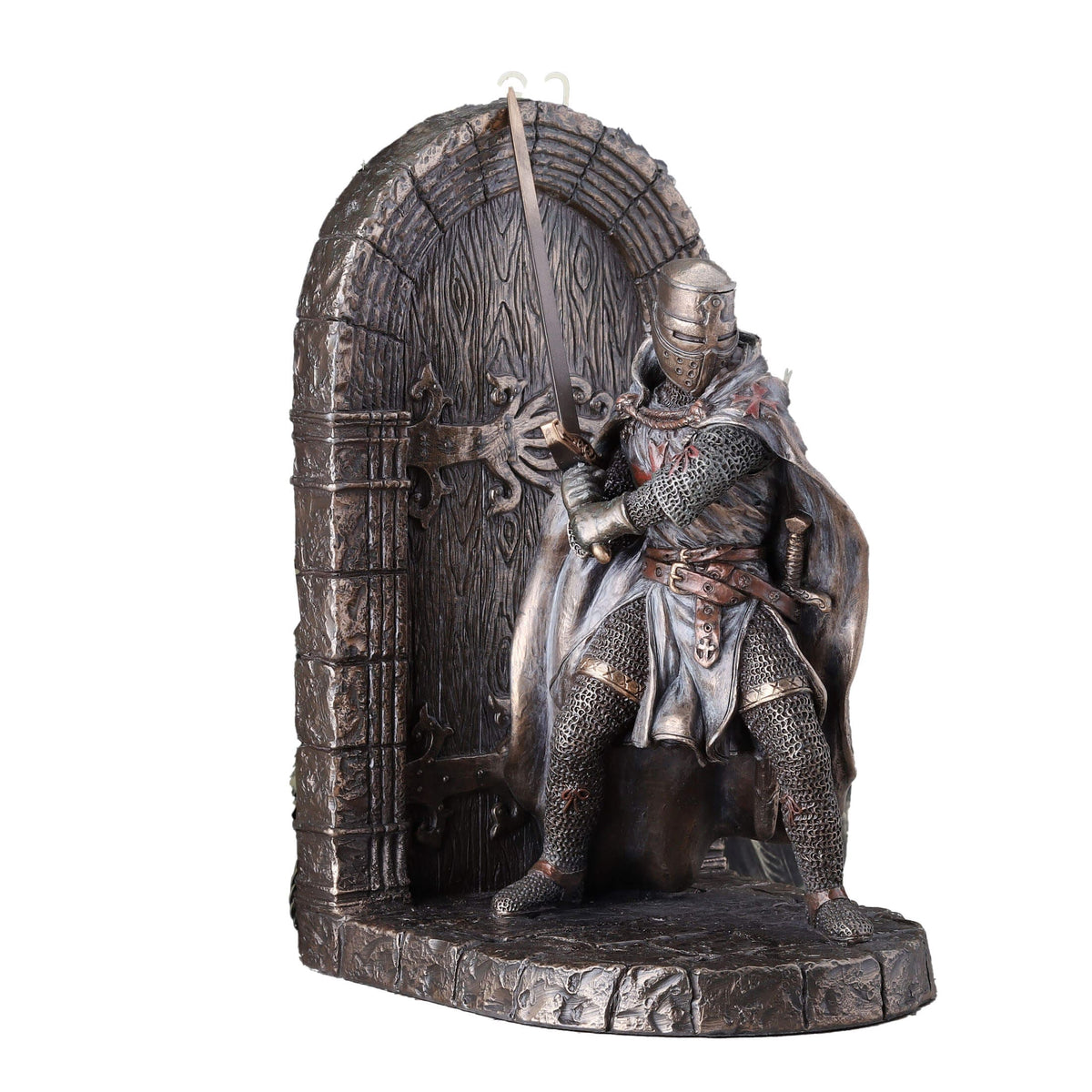 Knights Templar Warrior – Bronze-Finish Resin Statue – 19 cm – view 5