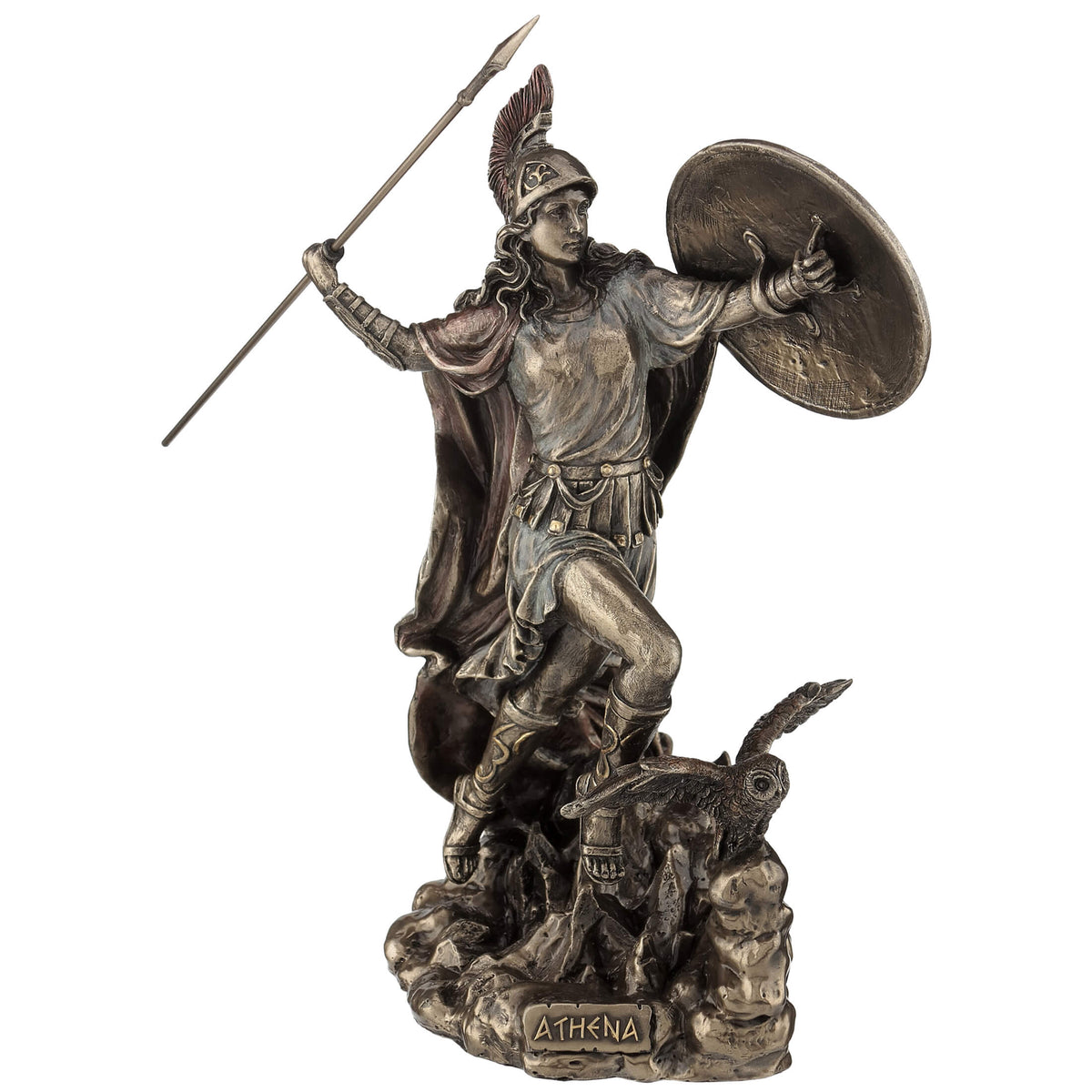 Athena — The Goddess as a Warrior — Bronze Finish Statue, 27 cm – view 1