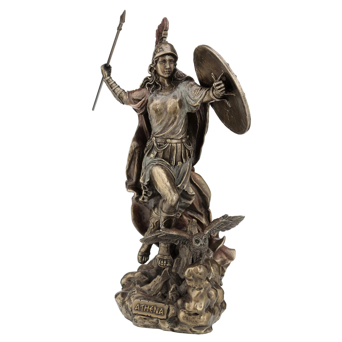 Athena — The Goddess as a Warrior — Bronze Finish Statue, 27 cm – view 2