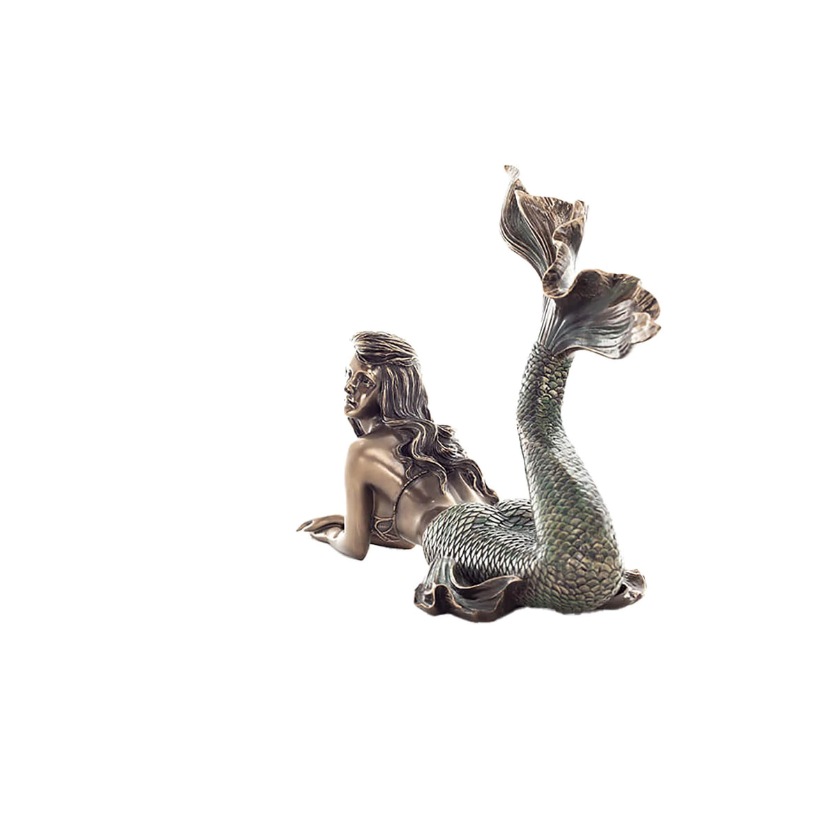 Mermaid, Siren of the Ocean – Bronze-Finish Resin Statue – 19.5 × 29 cm – view 2