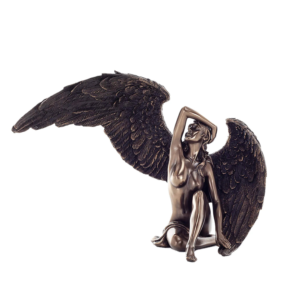 Fallen Angel — Sorrow and Beauty — Bronze-Finish Statue – 16.5 cm – view 1