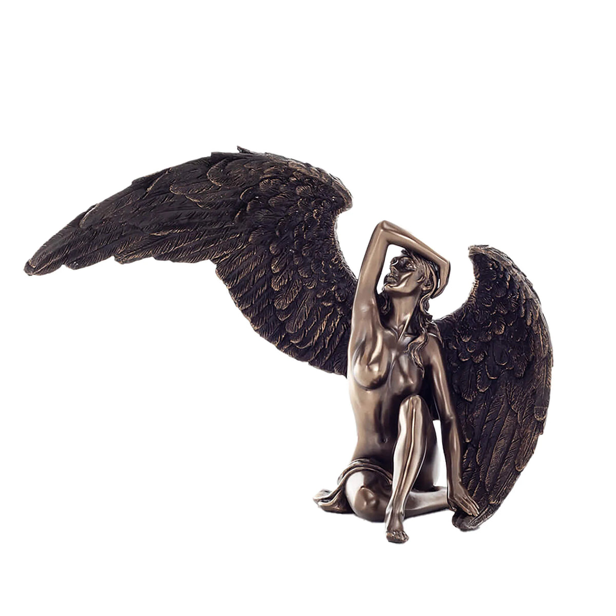 Fallen Angel — Sorrow and Beauty — Bronze-Finish Statue – 16.5 cm – view 1