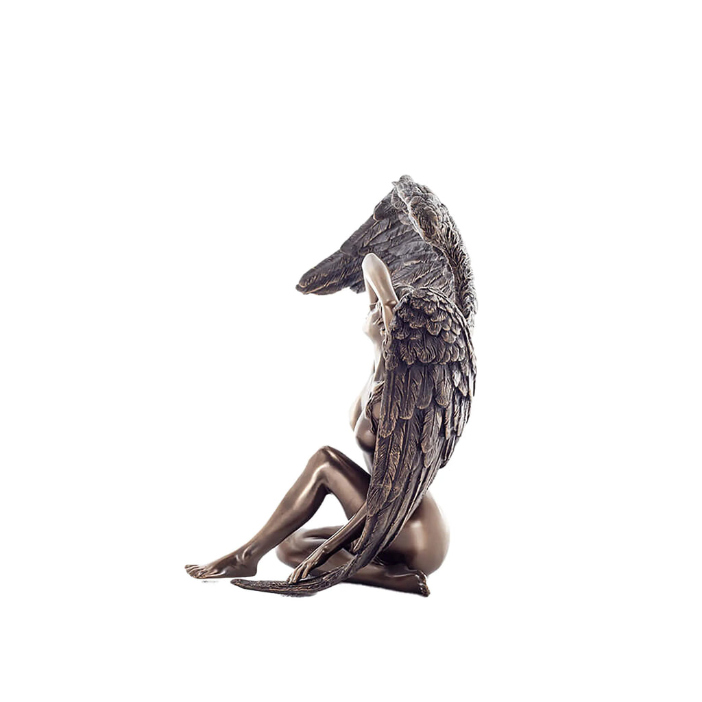 Fallen Angel — Sorrow and Beauty — Bronze-Finish Statue – 16.5 cm – view 2