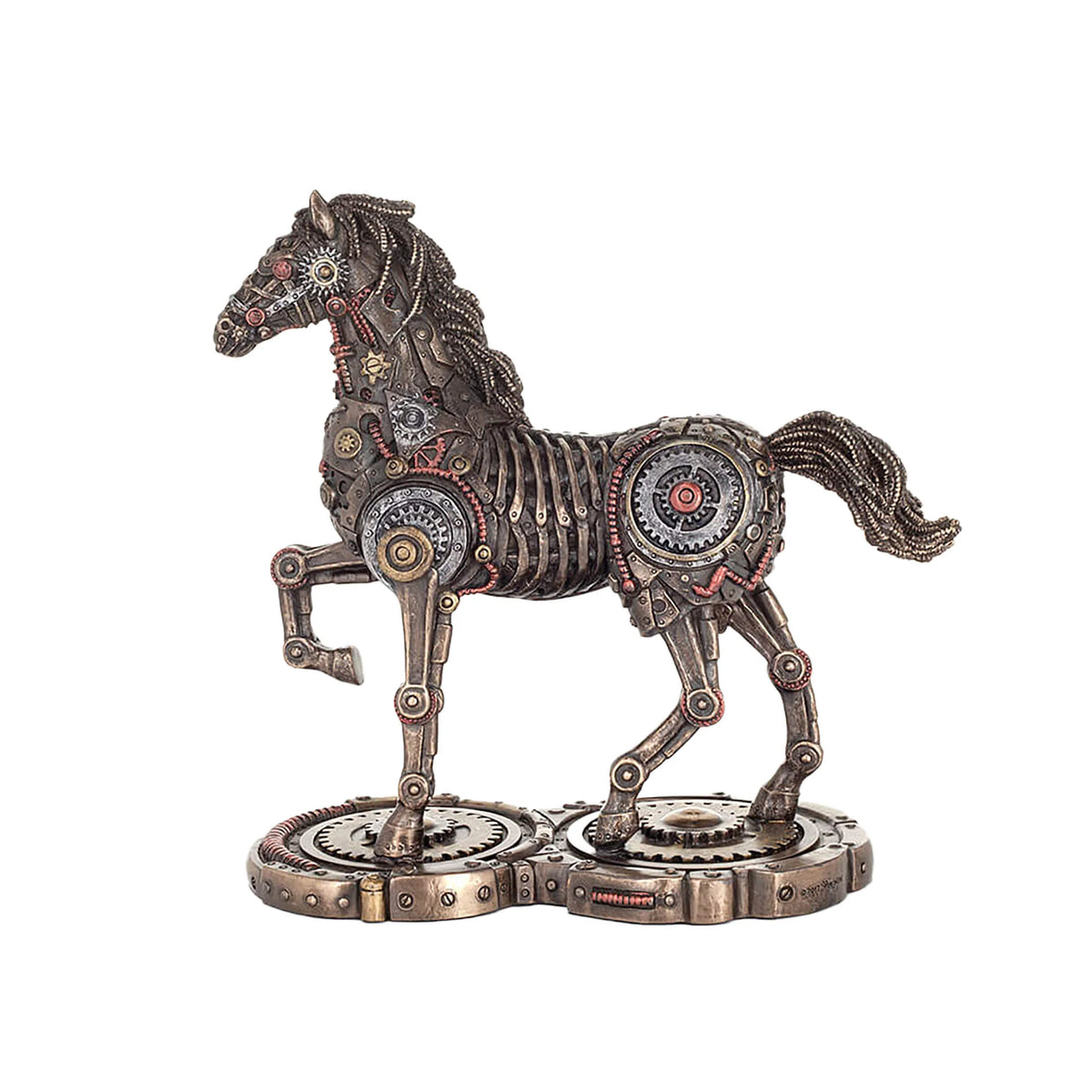 Steampunk Mechanical Horse – Bronze-Finish Statue – 25 cm – view 1