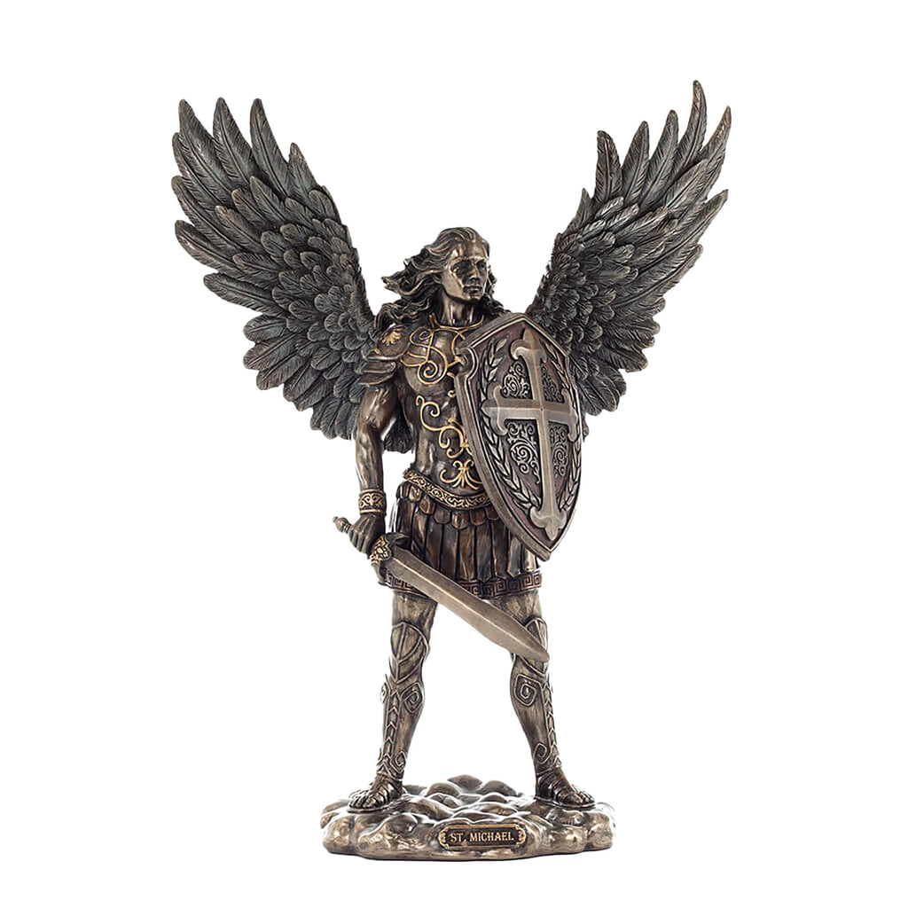 Archangel Michael, Heavenly Guardian – Bronze-Finish Resin Statue – 27.5 cm – view 1