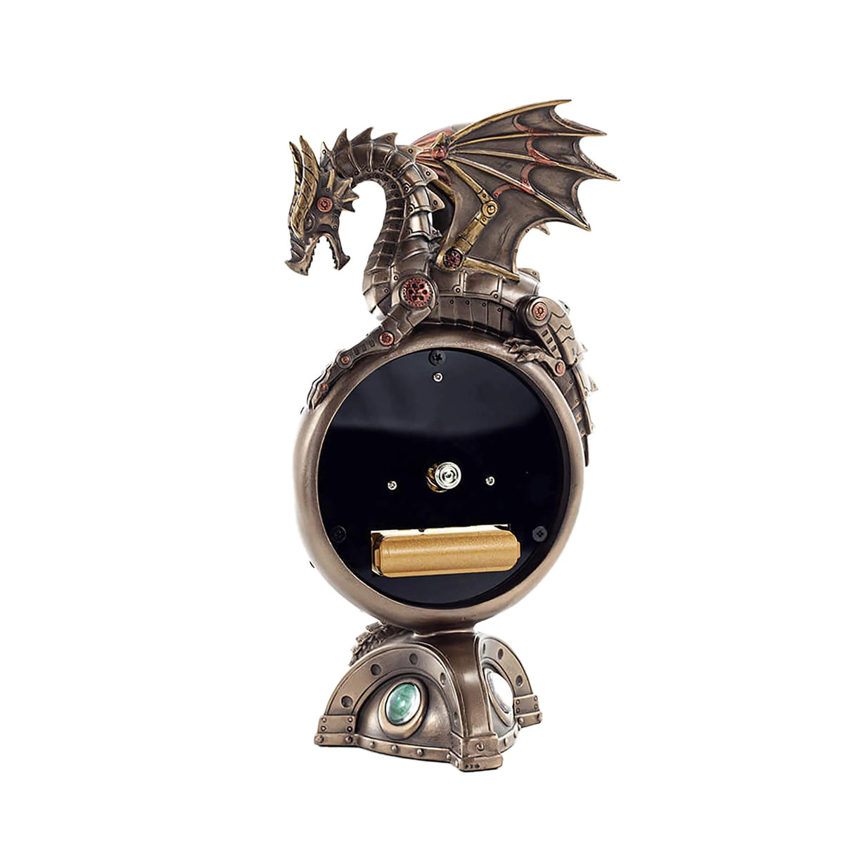 Steampunk Dragon Table Clock — Bronze Finish Decorative Clock, 24.6 cm – view 3
