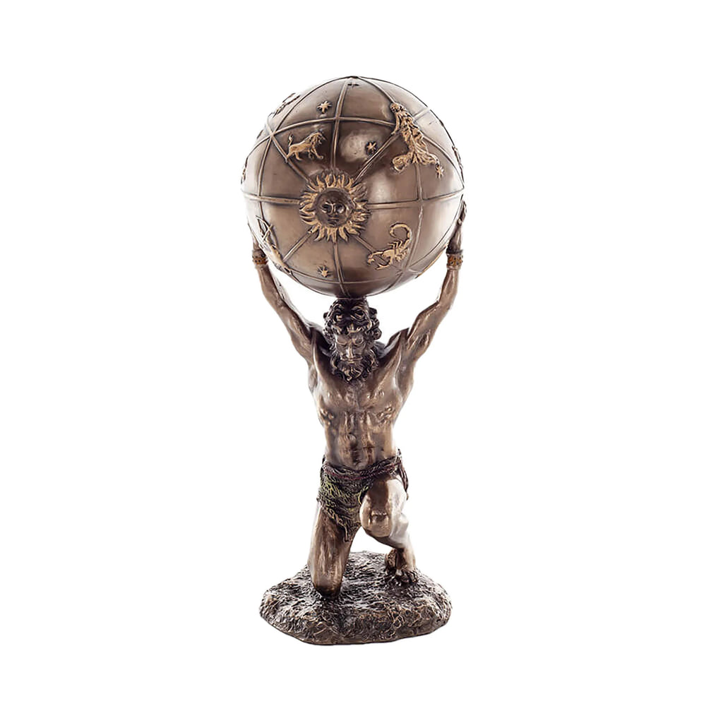 Atlas — Titan — Bronze-Finish Statue – 21 cm – view 1