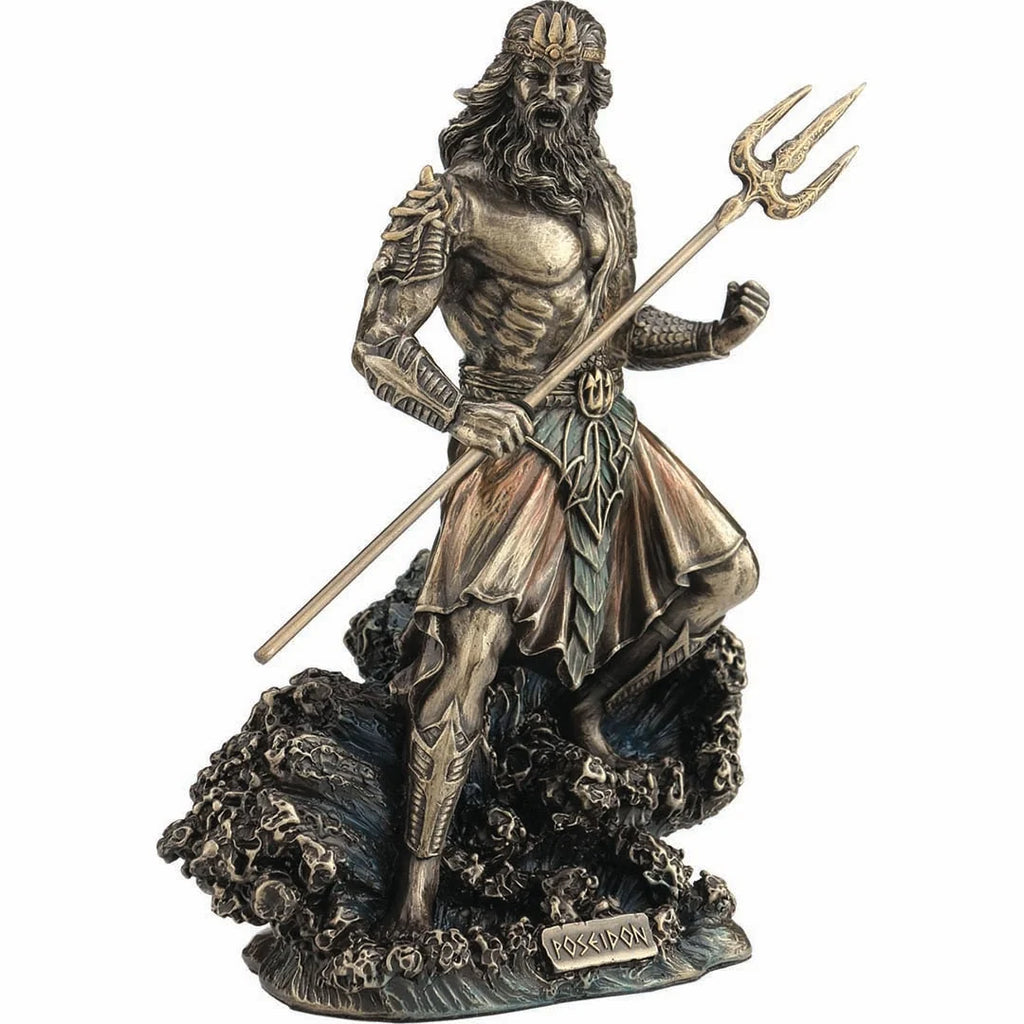 Poseidon — Olympian God — Bronze-Finish Statue, 20 cm – view 2