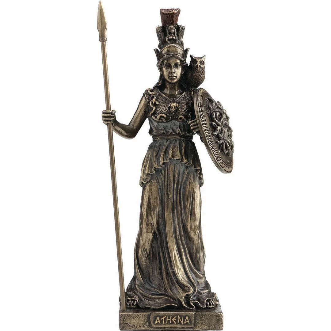 Athena – Goddess of Wisdom and War – Bronze-Finish Statue – 20 cm – view 1