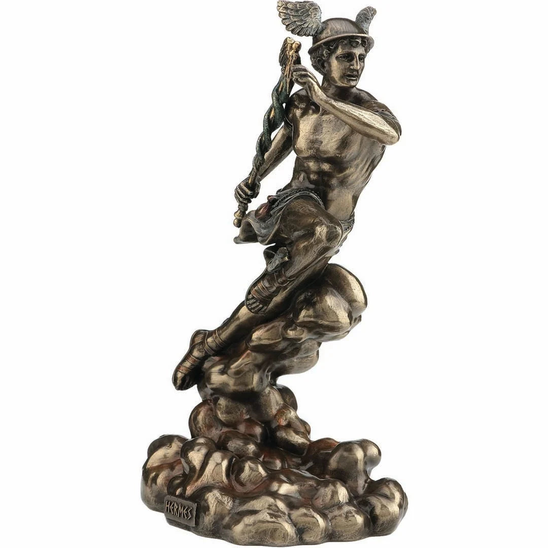 Hermes, Olympian God – Bronze-Finish Resin Statue – 22 cm – view 2