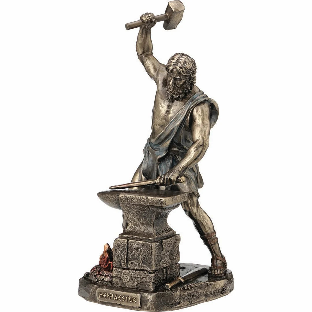 Hephaestus, Greek Mythology – Bronze-Finish Resin Statue – 22 cm – view 1