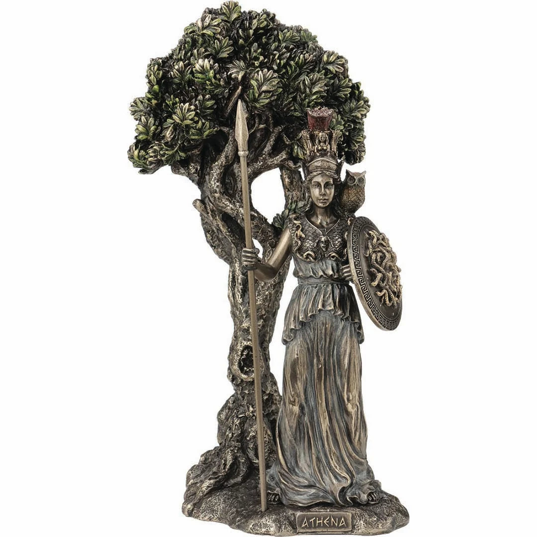 Athena — Goddess of Wisdom and War — Bronze Finish Statue, 24.5 cm – view 1
