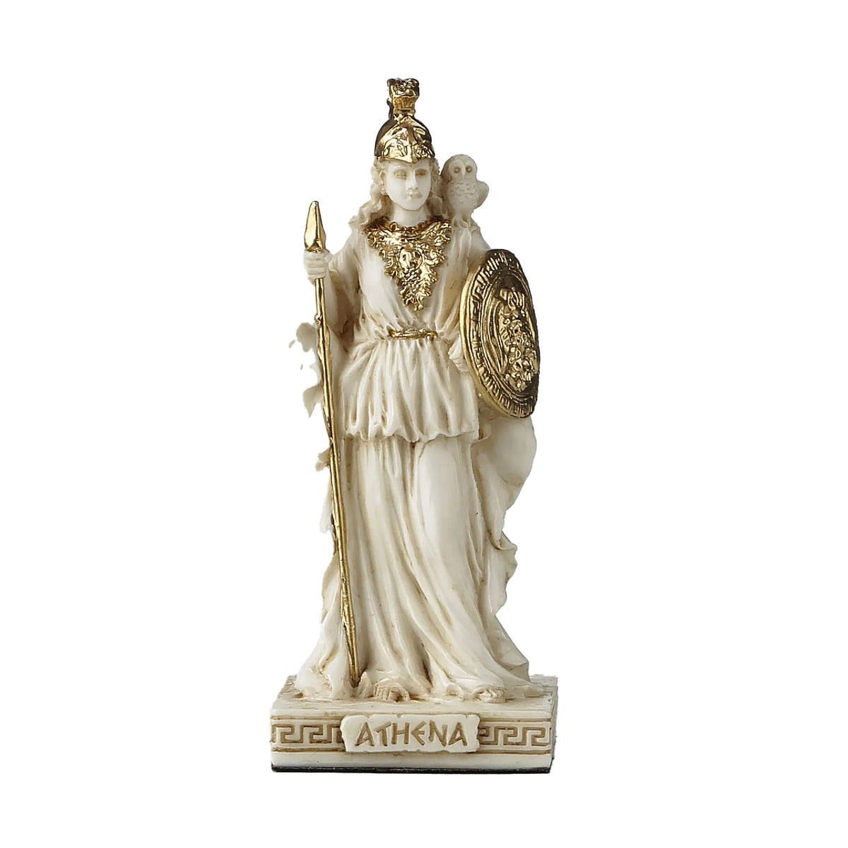 Athena with Spear, Shield and Owl — Resin Statue, 8.8 cm – view 1