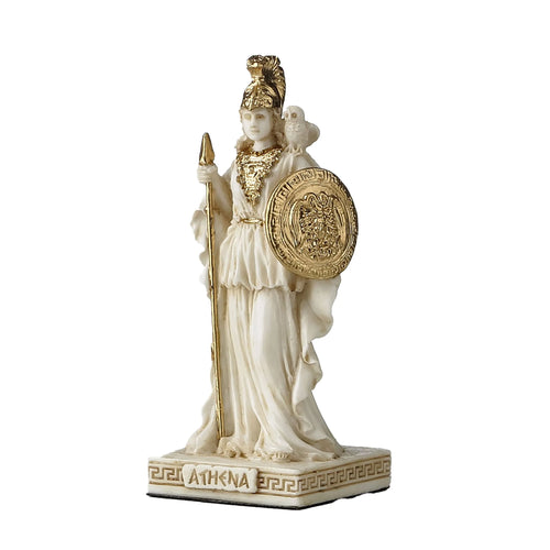 Athena with Spear, Shield and Owl — Resin Statue, 8.8 cm – view 2