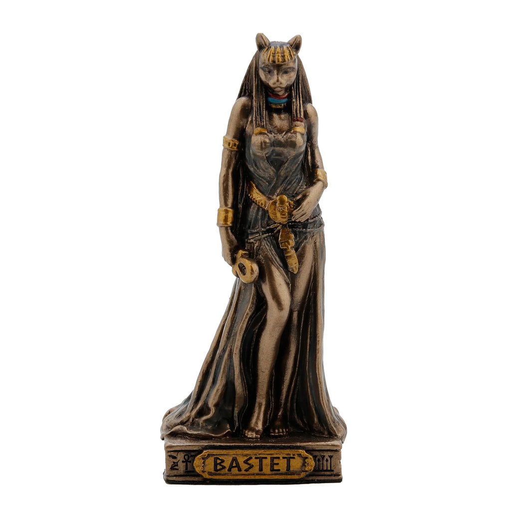 Bastet — Egyptian Goddess — Bronze-Finish Statue, 8.5 cm – view 1