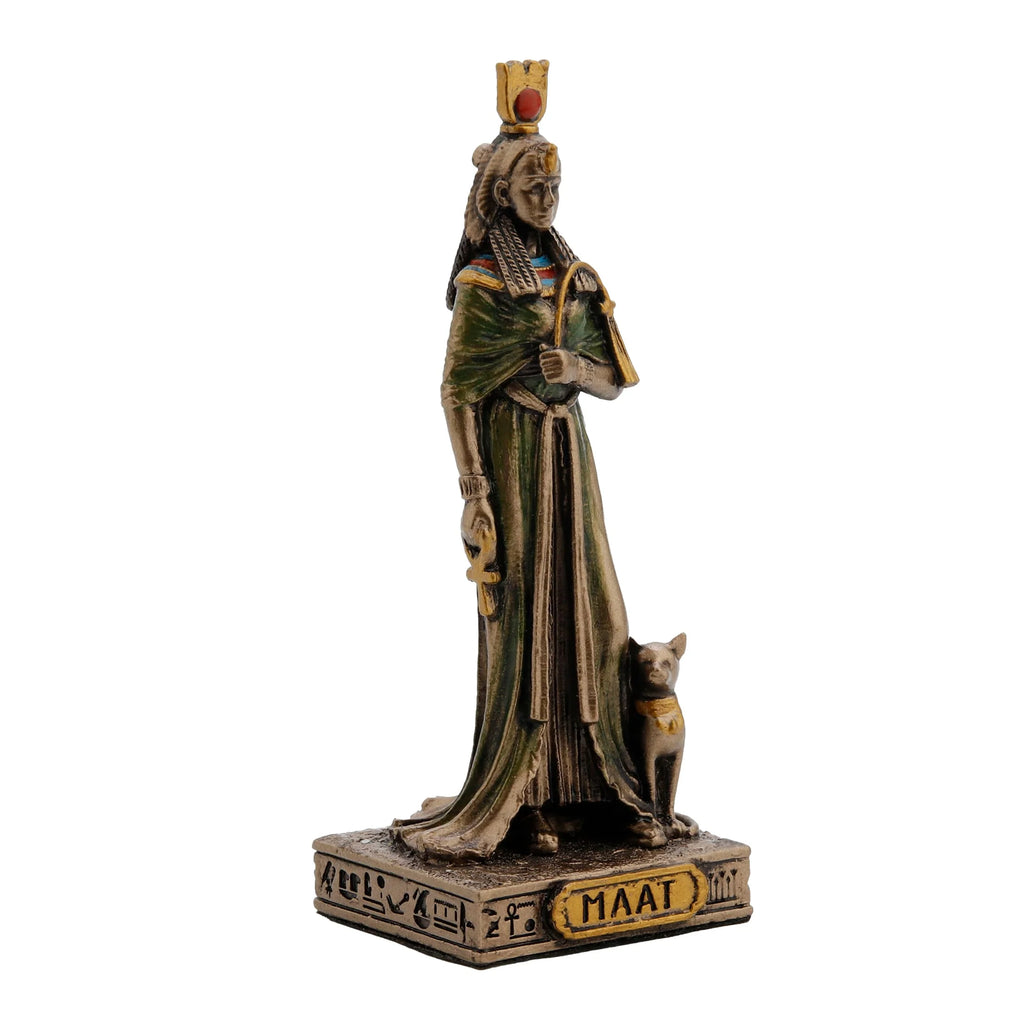 Maat, Egyptian Goddess – Bronze-Finish Resin Statue – 8.5 cm – view 2