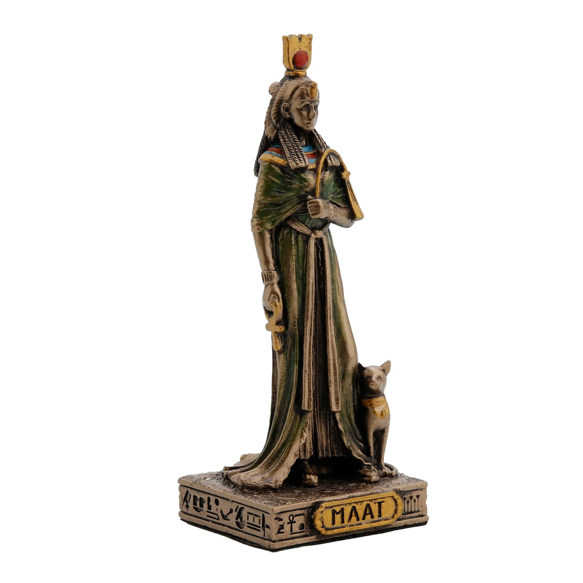 Maat, Egyptian Goddess – Bronze-Finish Resin Statue – 8.5 cm – view 2