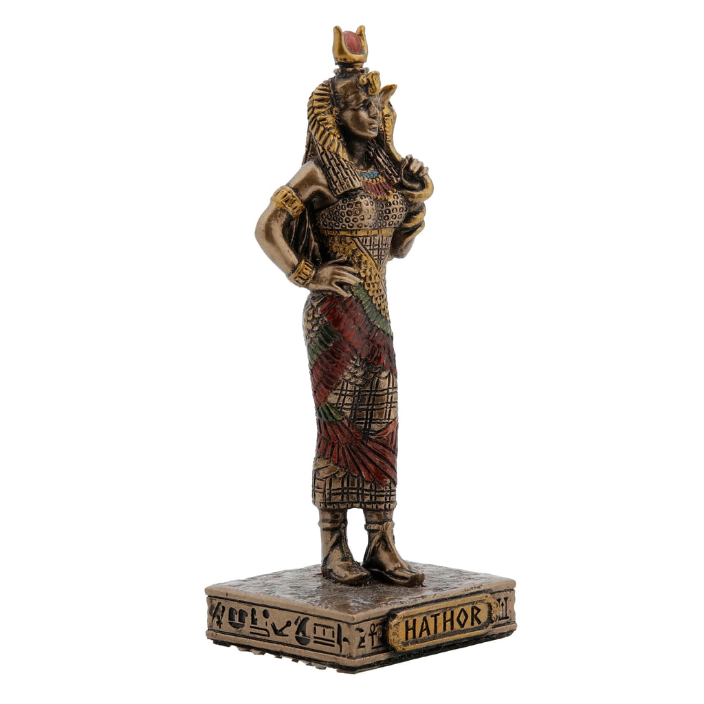 Hathor, Egyptian Goddess – Bronze-Finish Resin Statue – 8.5 cm – view 2