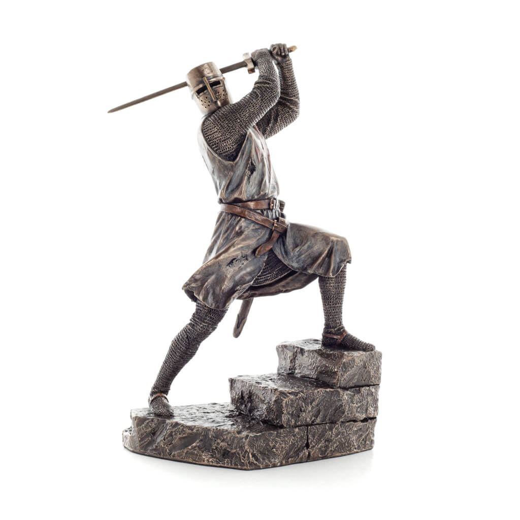 Knight Templar — Crusader — Bronze-Finish Statue – 30 cm – view 1