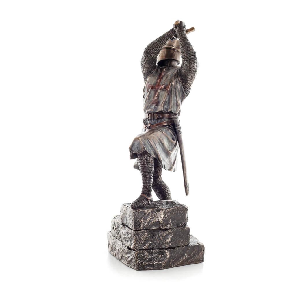 Knight Templar — Crusader — Bronze-Finish Statue – 30 cm – view 2