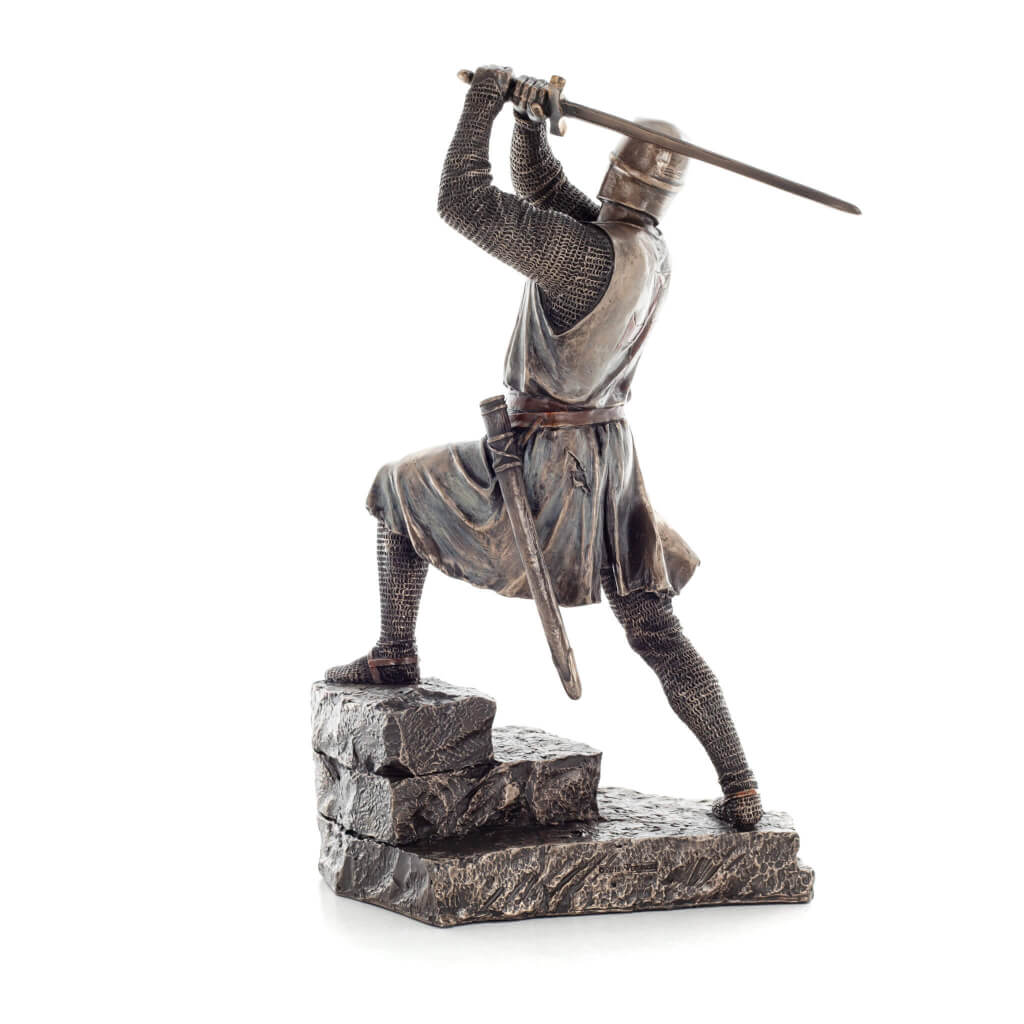 Knight Templar — Crusader — Bronze-Finish Statue – 30 cm – view 3