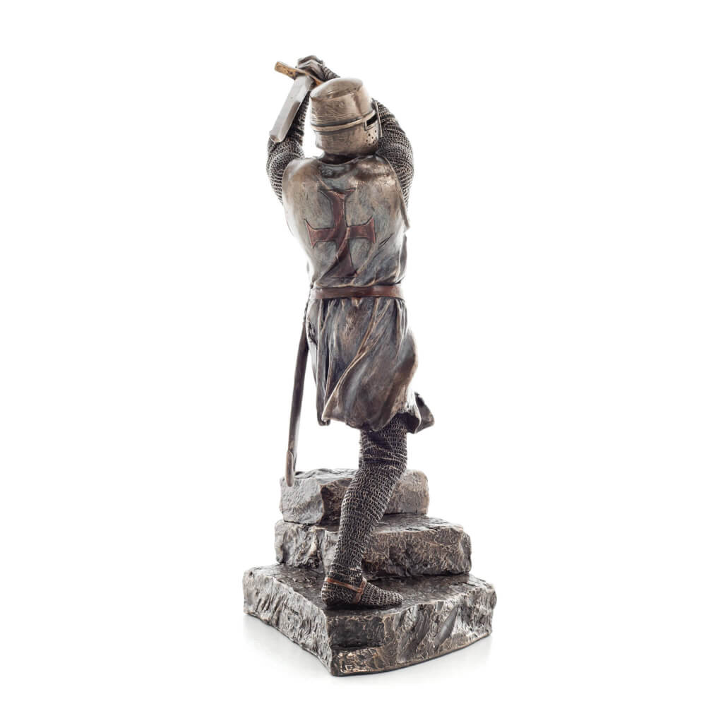 Knight Templar — Crusader — Bronze-Finish Statue – 30 cm – view 4