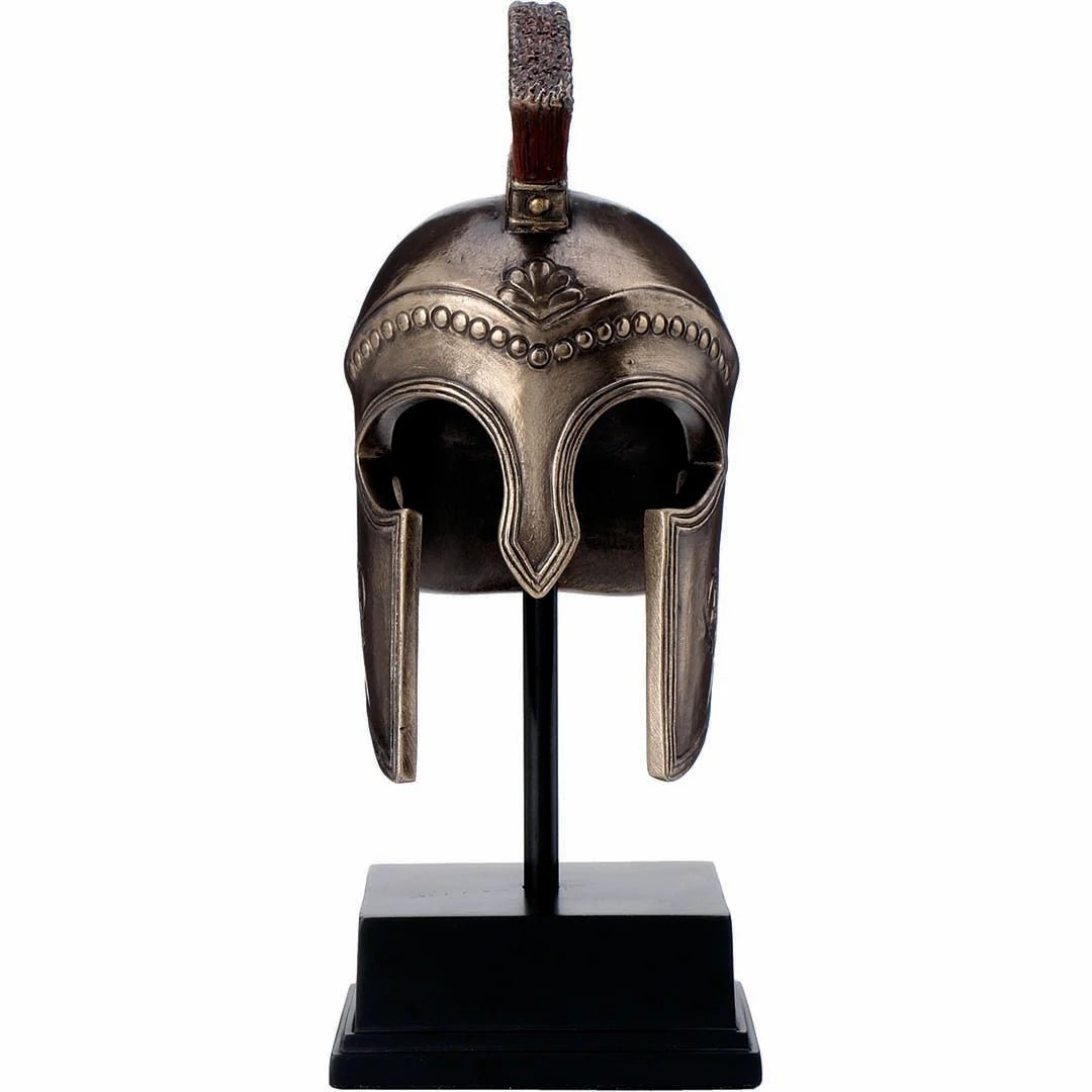 Greek Hoplite Helmet with Stand — Bronze-Finish Decorative Helmet, 21 cm – view 2