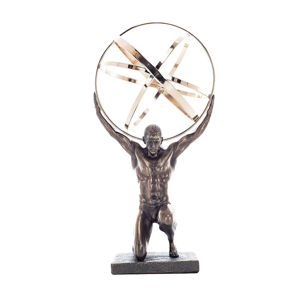 Atlas, Greek Mythology – Bronze-Finish Resin Statue – 20.5 cm – view 1