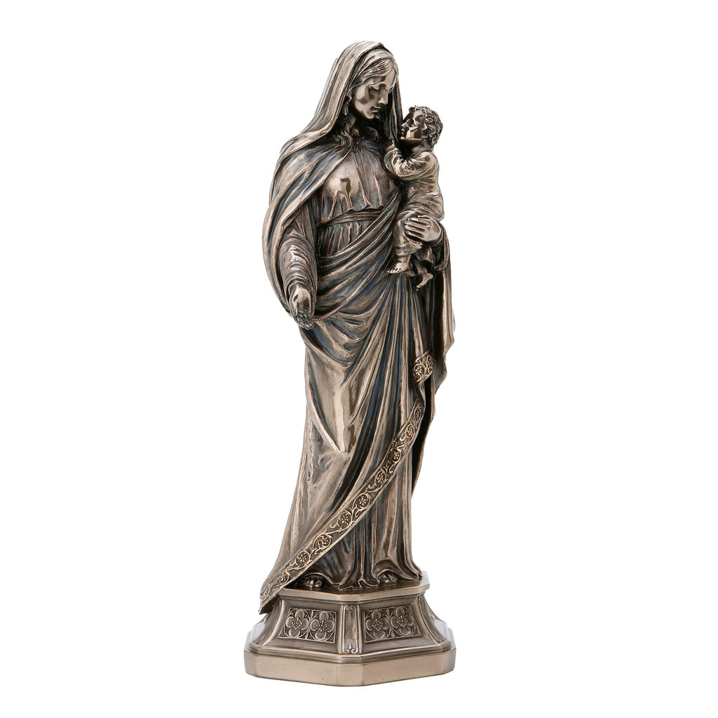 Virgin Mary with the Christ Child — Bronze-Finish Statue – 29 cm – view 2