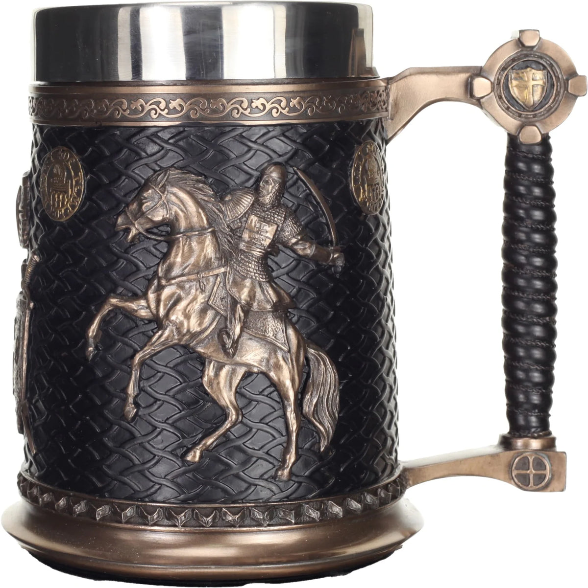 Medieval Knight Bronze-Finish Decorative Mug – 17 × 14 cm – view 1