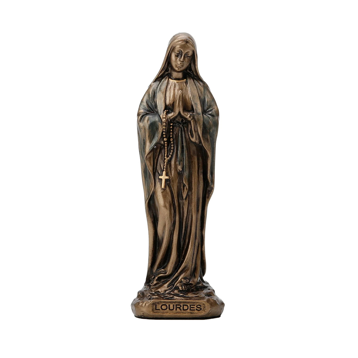 Our Lady of Lourdes – Bronze-Finish Resin Statue – 8.5 cm – view 1