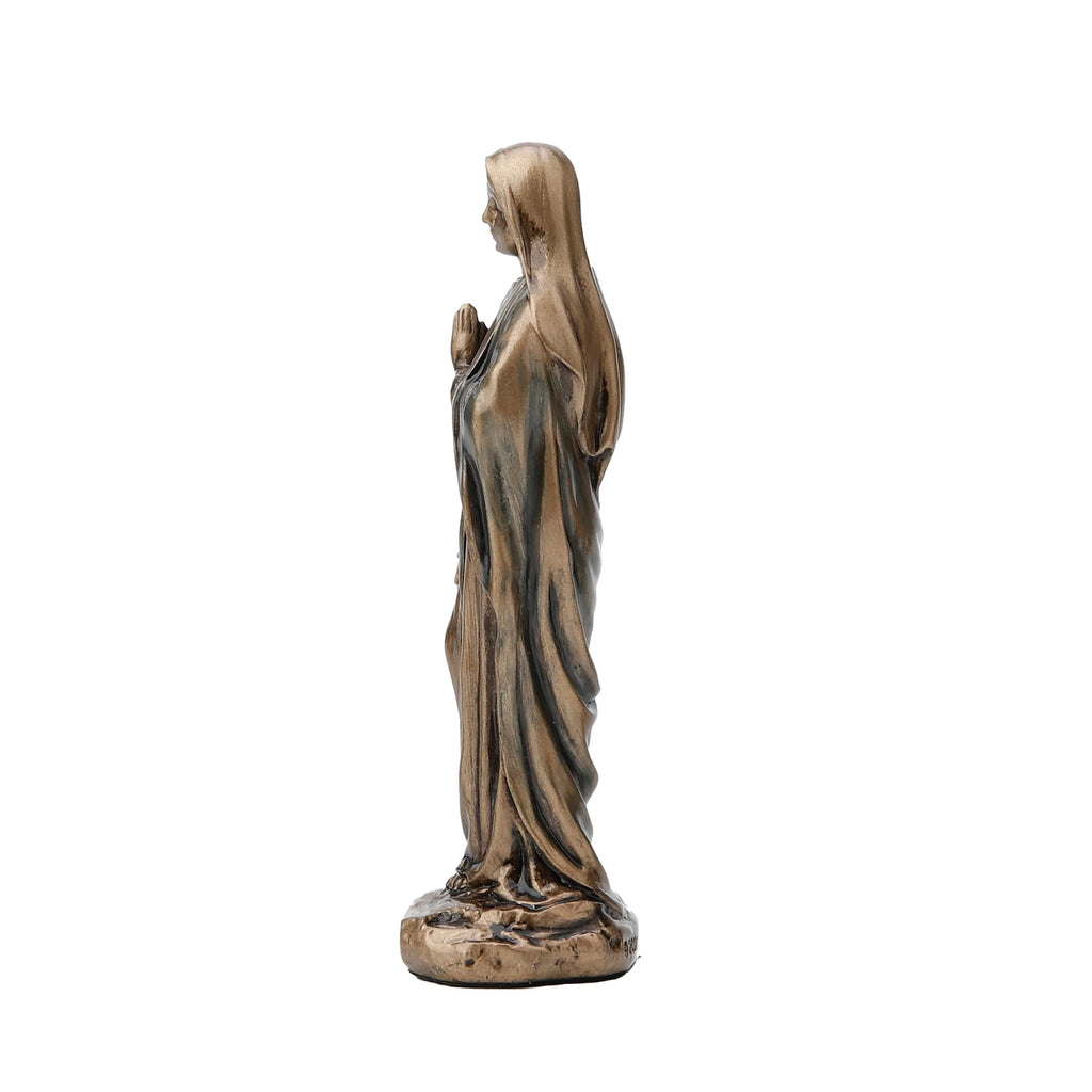 Our Lady of Lourdes – Bronze-Finish Resin Statue – 8.5 cm – view 2