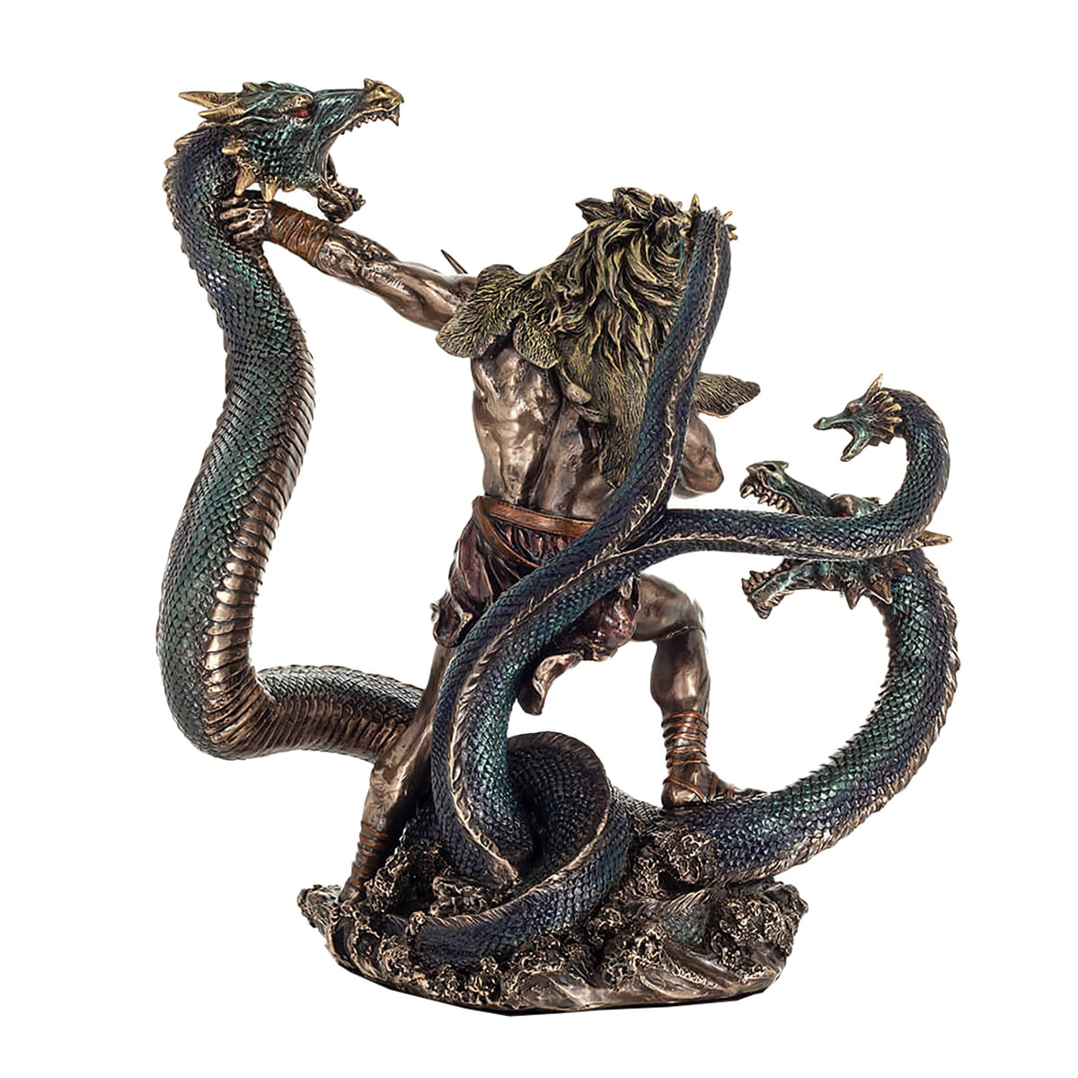 Heracles and the Lernaean Hydra – Bronze-Finish Resin Statue – 31.5 cm – view 3