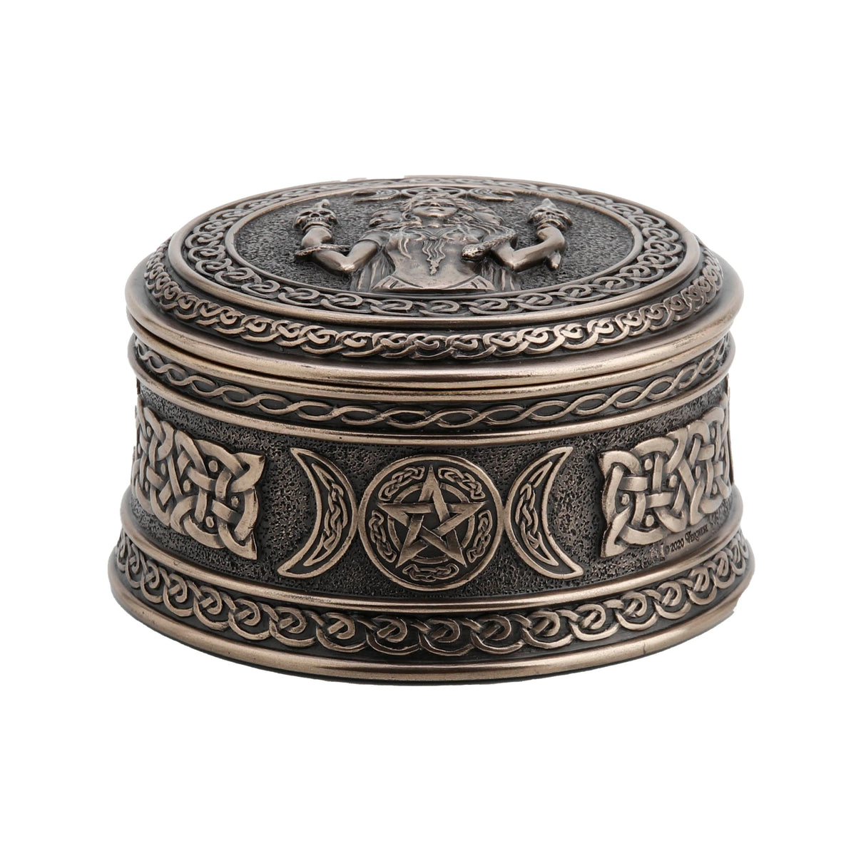 Round Hecate Trinket Box — Bronze Finish Trinket Box, 9.5 cm – view 1