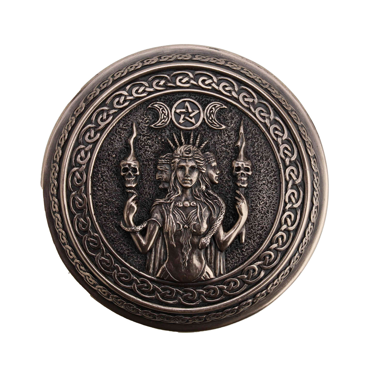 Round Hecate Trinket Box — Bronze Finish Trinket Box, 9.5 cm – view 2