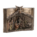 The Nativity on a Bible Base – Bronze-Finish Statue – 29.5 cm – view 2