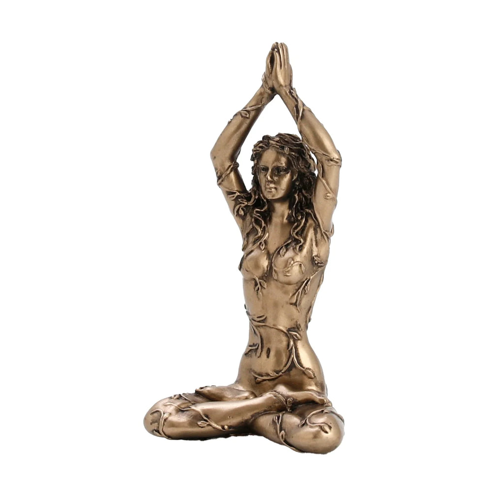 Gaia – Spirit of the Earth in Lotus Position – Bronze-Finish Statue – 8.5 cm – view 2