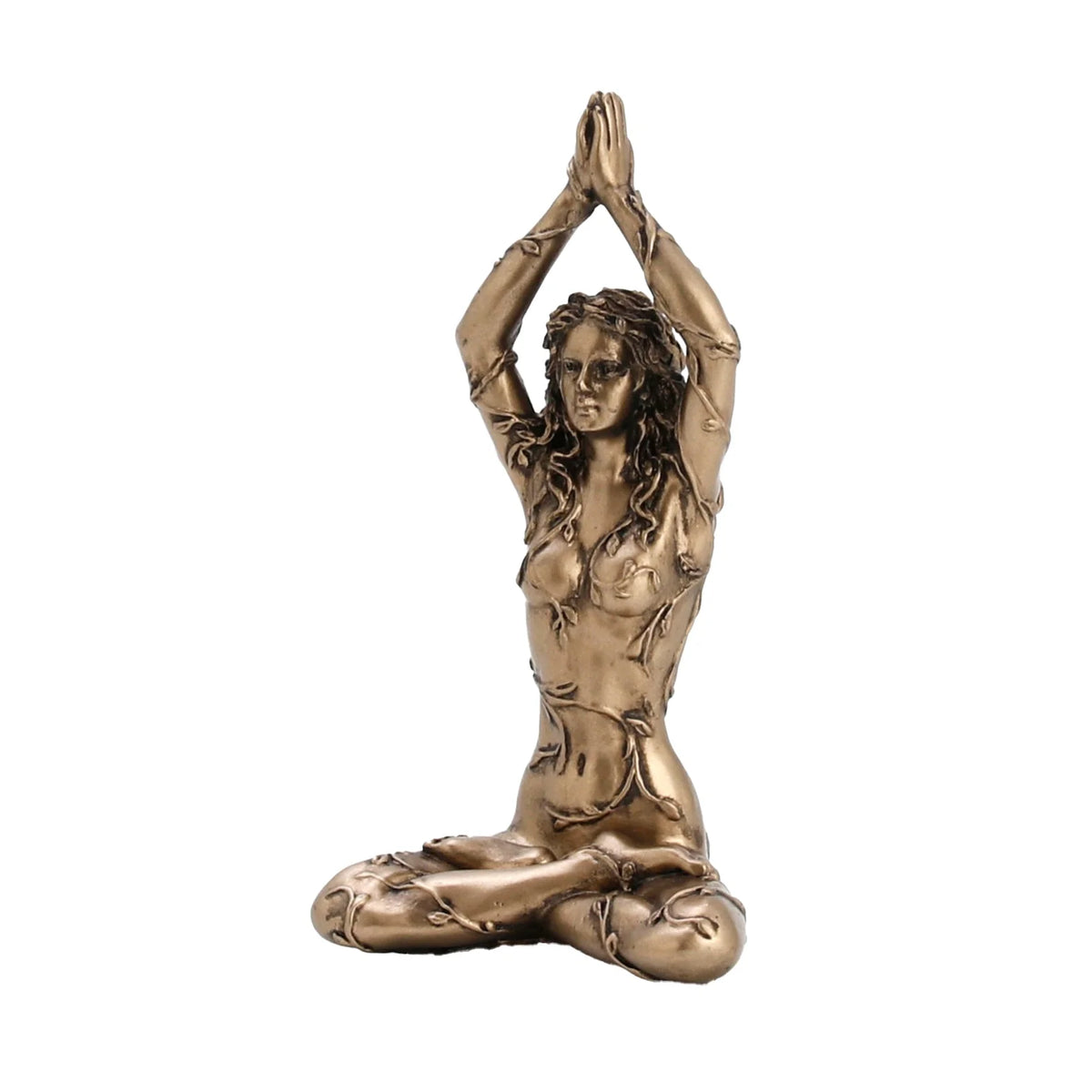 Gaia – Spirit of the Earth in Lotus Position – Bronze-Finish Statue – 8.5 cm – view 2
