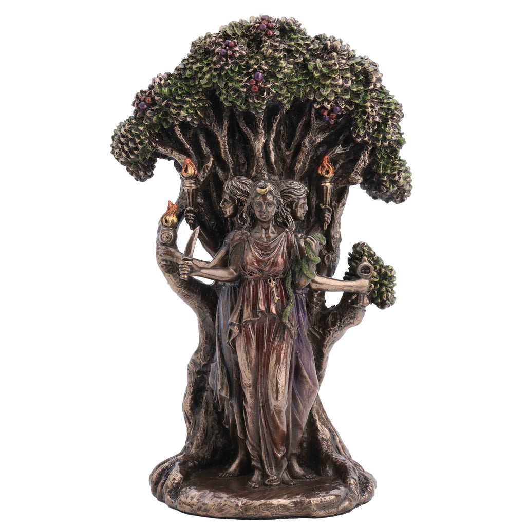 Hecate — Goddess of the Triple Moon — Bronze Finish Statue, 18.5 cm – view 1