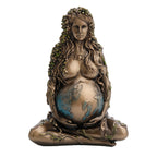 Gaia — Pregnant Mother Earth in Lotus Pose — Bronze-Finish Statue, 10.5 cm – view 1