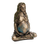 Gaia — Pregnant Mother Earth in Lotus Pose — Bronze-Finish Statue, 10.5 cm – view 2