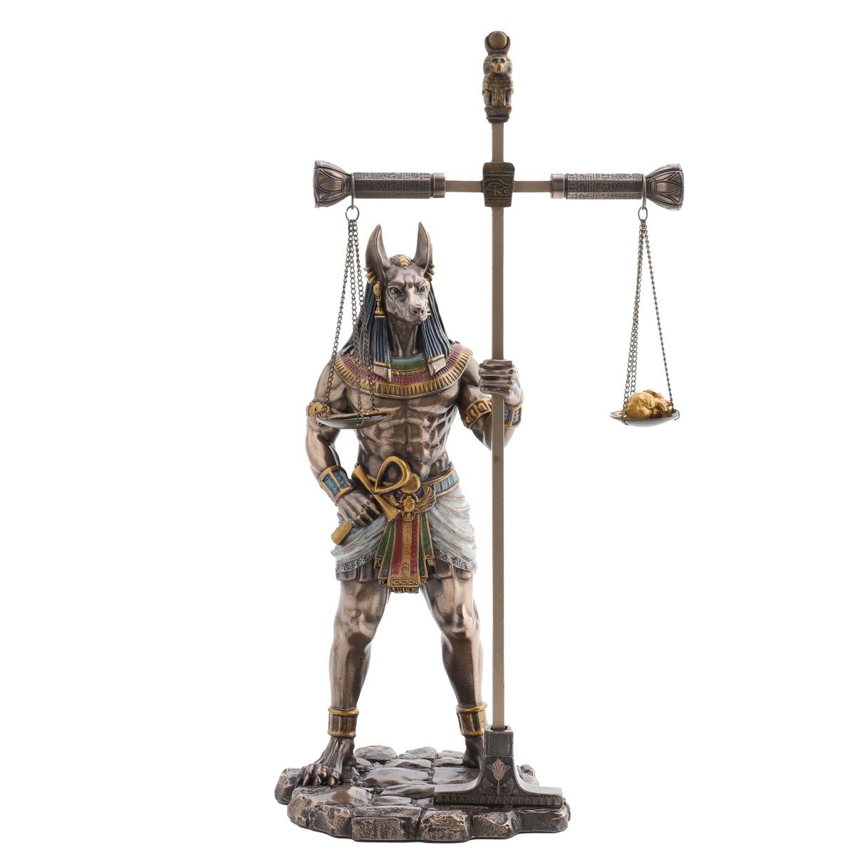 Anubis with Scales – Bronze-Finish Resin Statue – 33 cm – view 1