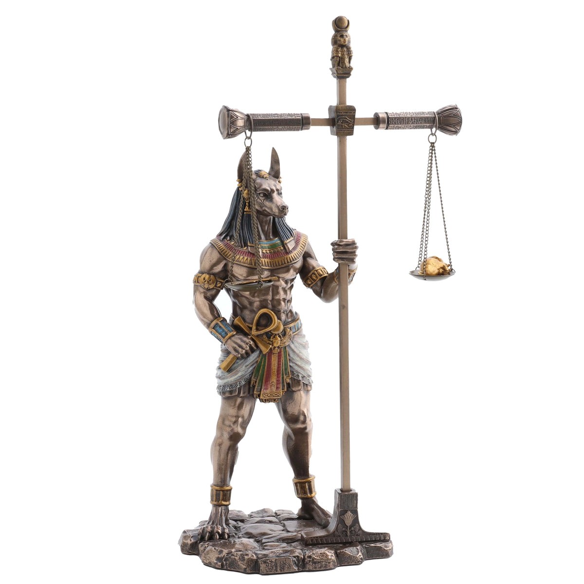 Anubis with Scales – Bronze-Finish Resin Statue – 33 cm – view 2