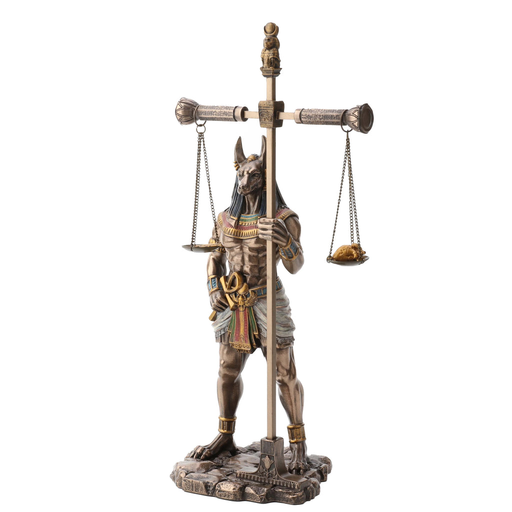 Anubis with Scales – Bronze-Finish Resin Statue – 33 cm – view 3