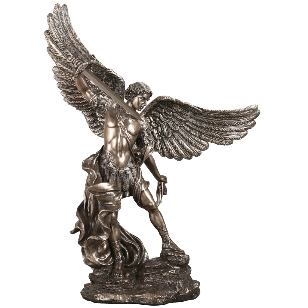 Archangel Michael on a Rock — Bronze Finish Statue, 38 cm – view 1