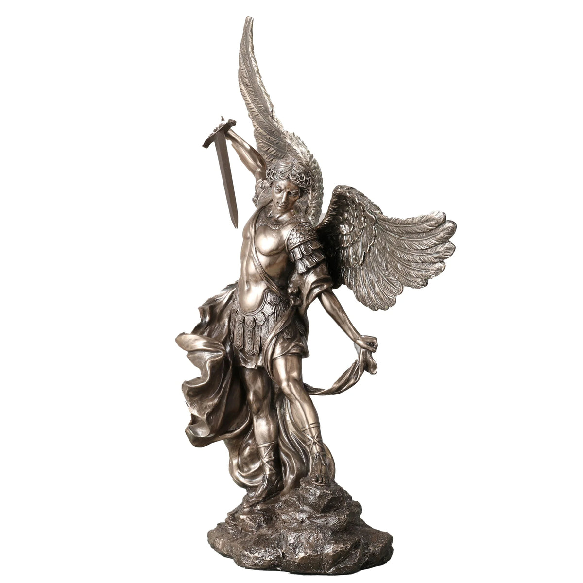 Archangel Michael on a Rock — Bronze Finish Statue, 38 cm – view 2