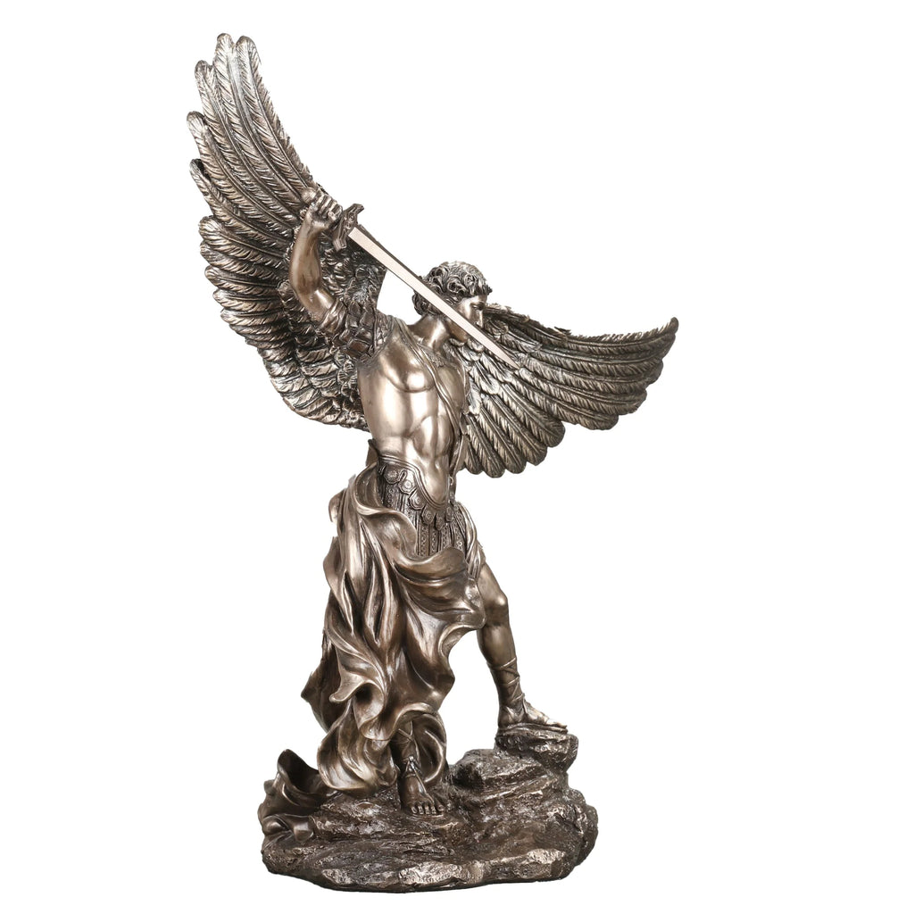Archangel Michael on a Rock — Bronze Finish Statue, 38 cm – view 3